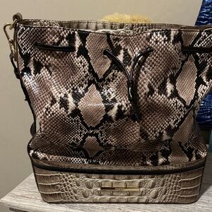 Brahmin Brown Snakeskin Shoulder Bag